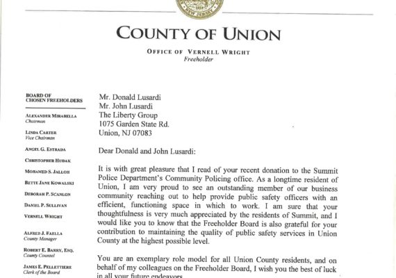 Thank you from County of Union